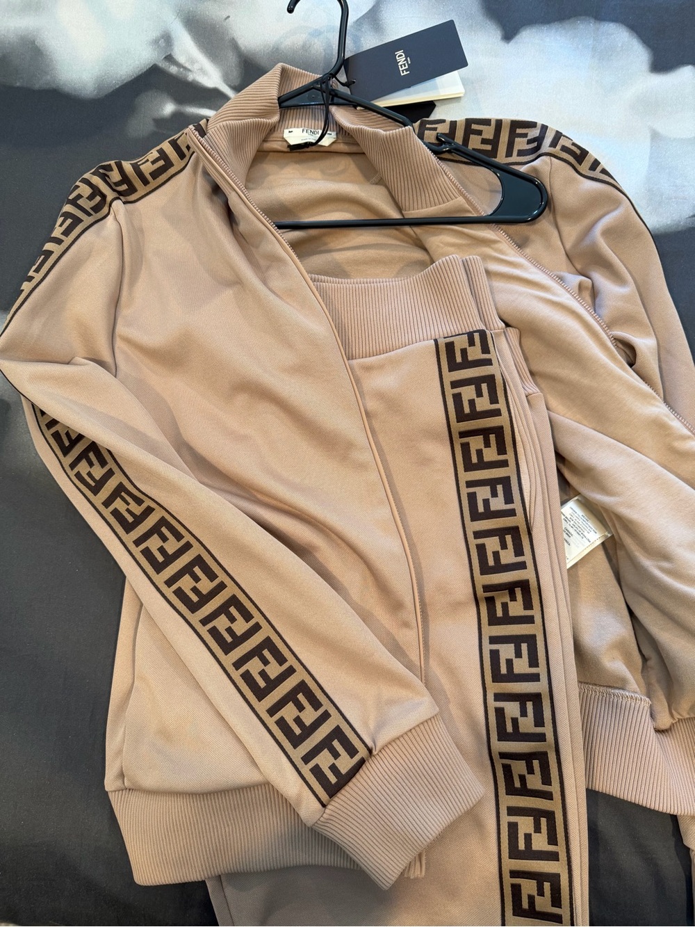 Fendi Women's Taupe Logo Bomber Jacket - Picture 2 of 4